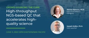 seqWell Webinar - Crowdsourcing the cure: High-throughput NGS-based QC that accelerates high-quality science. Speakers: Joanne Kamens, Ph.D., ED, Addgene and Joseph Mellor, Ph.D., CEO, seqWell