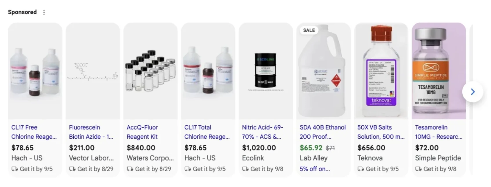 Google Shopping example