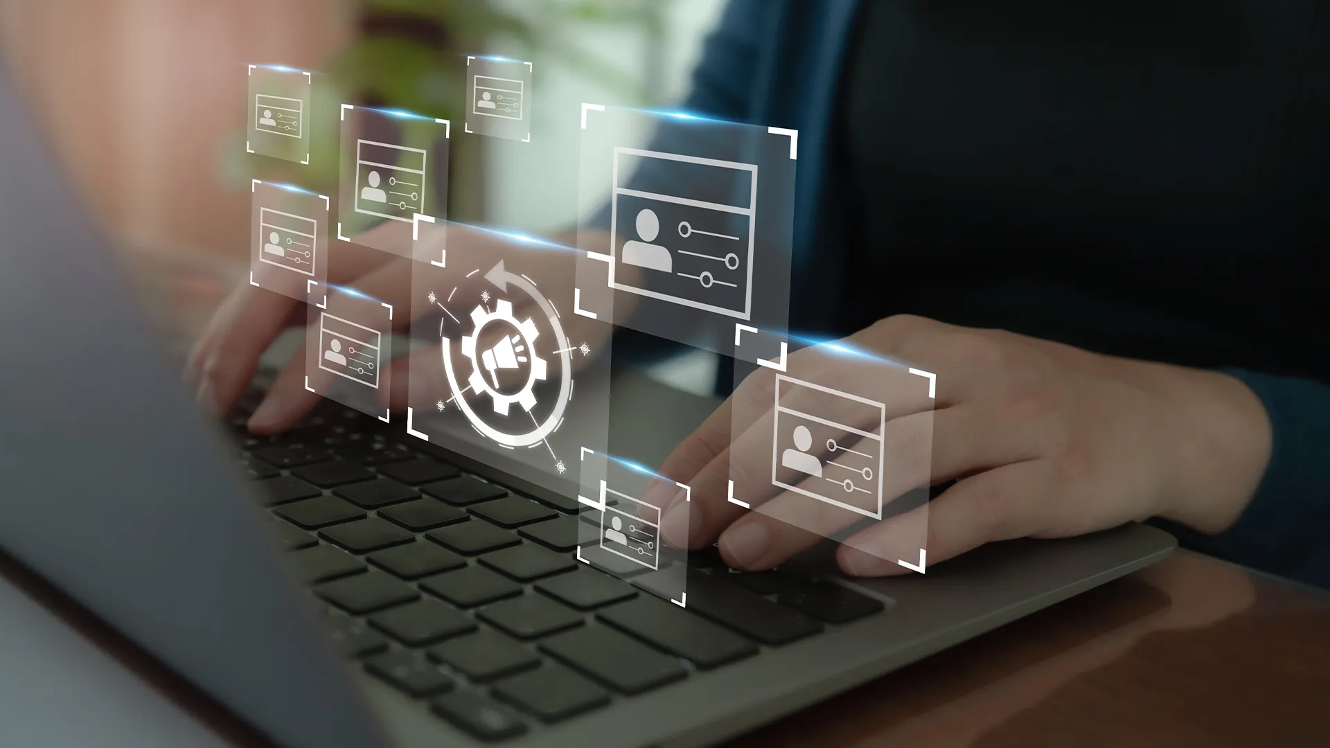 Laptop with unified data illustration