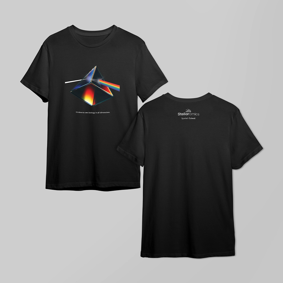 An image of the Pink Floyd-inspired t-shirts that Stellaromics' distributed at AGBT.